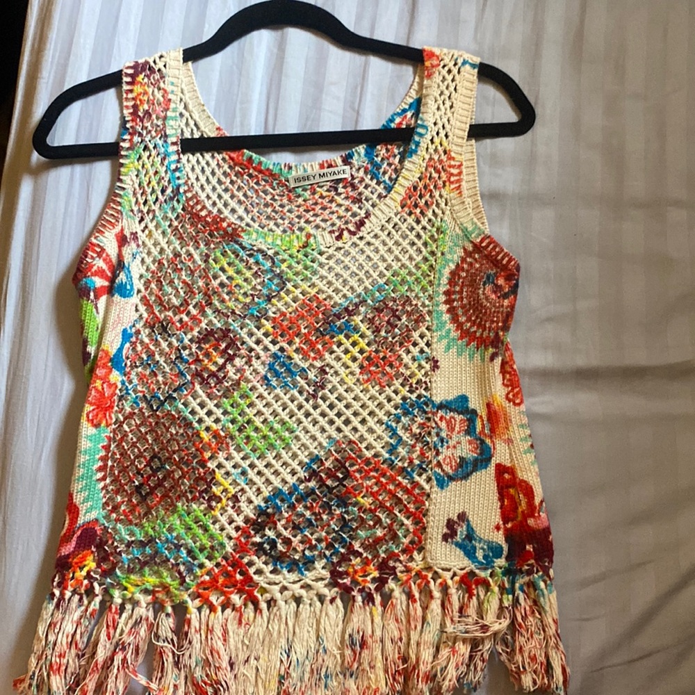 Like new vintage crochet tank top by Issey Miyake!